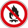 Verbotsschild: kein offenes Feuer