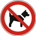 Verbotsschild: keine Tiere